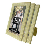 Kit 3 Porta Retrato 13x18 Decorativo Gravata Acetato Quarto Cor Carvalho