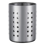 Kit 3 Porta Talher Organizador Inox Redondo Escorredor Pia