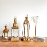 Kit 3 Porta Velas Lanterna Marroquina Decorativa Artesanal