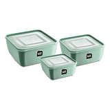 Kit 3 Pote Multiuso Premium Quadrado De Plástico