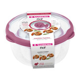 Kit 3 Pote Plástico Redondo Grande C válvula Marmita Sanremo
