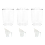 Kit 3 Potes Acrílico Redondo Com Tampa 12lts Conchas 600ml