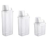 Kit 3 Potes Com Copo Medidor Tampa Hermética Armazenamento