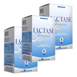 Kit 3 Potes Lactase 10 000fcc Enzima Suplemento 60 Cápsulas