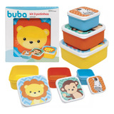 Kit 3 Potes Papinha Armazenar Comida Lanche Bebê Safari Buba