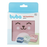 Kit 3 Potes Papinha Armazenar Comida Lanche Infantil Rosa