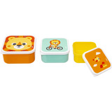 Kit 3 Potes Papinha Armazenar Comida Lancheira Infantil Leao