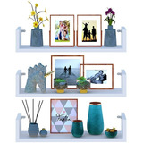 Kit 3 Prateleira Nicho U 40x15x10p Branco Mdf Dvd Livro Jogo