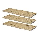 KIT 3 Prateleiras Estante 60x20 Madeira Painel Pinus   Suporte Invisível