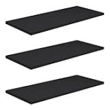 Kit 3 Prateleiras Preta Mdf 1200x200 Com Suporte Fixação
