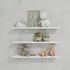 Kit 3 Prateleiras Reta Parede Mdf Branco Preto