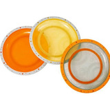 Kit 3 Prato Infantil Alimentação Bebê Coloridos Clingo Colorido Personagem Liso Cor Colorido