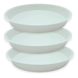 Kit 3 Pratos Redondos Plásticos Pequeno Para Vasos 20 Cm