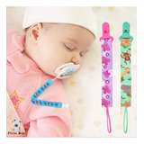 Kit 3 Prendedores De Chupeta Pietra Baby Bebê Menino Menina Cor Florzinha Flamingo Gatinho