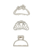 Kit 3 Presilhas Piranha Prendedor Cabelo Metal Luxo Pequena