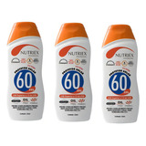 Kit 3 Protetor Bloqueador Solar Fps60 1 3 Uva Nutriex 120ml