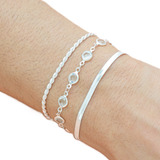 Kit 3 Pulseiras Cristal