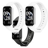 Kit 3 Pulseiras De Silicone Sport Cores Vivas Para Xiaomi Mi Band 8 Active -Preto-Branco-Branco-
