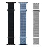 Kit 3 Pulseiras Esportiva De Nylon Estilo Loop Cores Vivas Para Watch Series 7 8 9 E Ultra Ultra 2 38 40 41mm Preto Azul Branco 