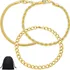 Kit 3 Pulseiras Masculinas Aço Inox Premium Dourado + Brinde