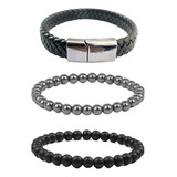 Kit 3 Pulseiras Masculinas