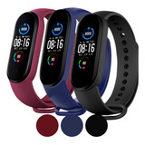 Kit 3 Pulseiras Para Mi Band 5 6 7 Vinho Marsala Preto Azul