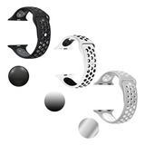 Kit 3 Pulseiras Silicone Champion Para Apple Ultra 42 A 49mm