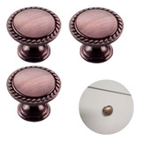 Kit 3 Puxador Lille Vintage Cobre Escovado Fosco Velho 29mm
