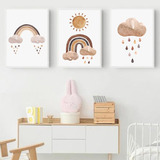 Kit 3 Quadros Decorativo Infantil Arco