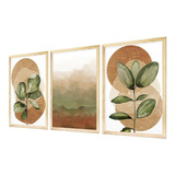 Kit 3 Quadros Decorativos 43x63 Plantas