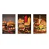 Kit 3 Quadros Decorativos Hambúrguer Hamburgueria Comida 051