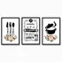Kit 3 Quadros Decorativos Placas Cozinha Restaurante Gourmet