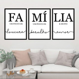 Kit 3 Quadros Familia