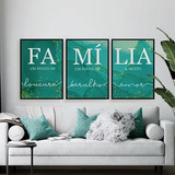 Kit 3 Quadros Familia