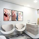 Kit 3 Quadros Odontologia Consultório Odontológico Canal Clareamento Limpeza Sorriso