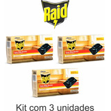 Kit 3 Raid Armadilha Para Matar Baratas Caixa C 18 Iscas