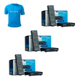 Kit 3 Receptores Digitais Satmax 6 Elsys Sat Hd Regional Cor Preto Bivolt