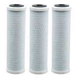 Kit 3 Refil Filtro 9 3 4 Carbon Block Carvão Ativado Carcaça