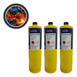 Kit 3 Refil Gás Map Rosca Maçarico Hulter Solda Refrigeração