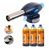 Kit 3 Refis Gás 227g C Maçarico Acendimento Automático