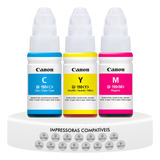 Kit 3 Refis Tinta Origin Canon Gi190 G1100 G2100 G3100 G4100 Tinta Coloridas