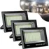 Kit 3 Refletor Led 100w Holofote Prova Dágua Ip67 Frio Cor Da Carcaça Preto Cor Da Luz Branco-frio Bi-volt