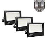 Kit 3 Refletor Led Holofote 200w Ip66 Bivolt Branco Frio