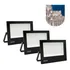 Kit 3 Refletor Led Holofote Ry 200w Ip66 Bivolt Branco Frio Carcaça Preto Luz Branco-frio 110v/220v