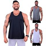 Kit 3 Regata Cavada Masculina MXD Conceito Academia Musculação Treino Gym Sem Estampas Lisas M Opção 03 