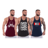 Kit 3 Regatas Cavadas Tamanhos Big Extra Grandes Musculação