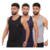 Kit 3 Regatas Masculina Dry Básica Academia Treino Premium