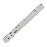 Kit 3 Régua Plástica Cristal Transparente 30cm Leo Leo