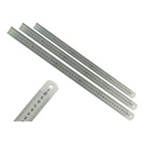 Kit 3 Réguas 50cm Em Metal Marcação Baixo Relevo