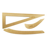 Kit 3 Réguas Corte Costura Esquadro Quadril Curva Modelagem